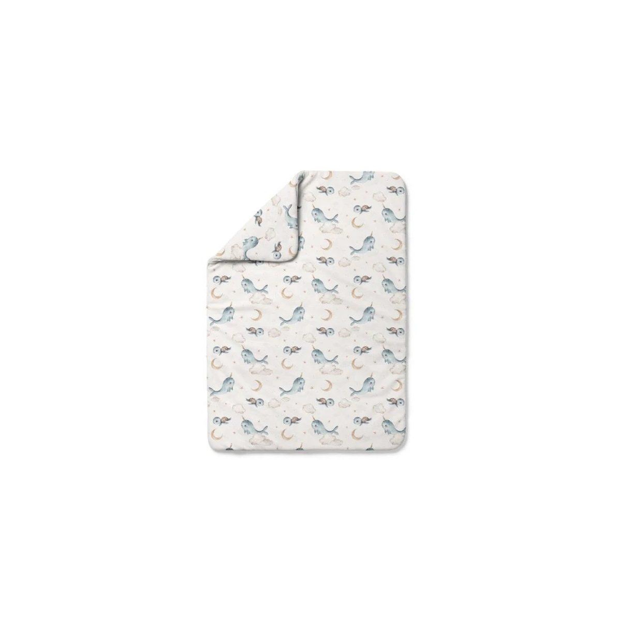 WALDIN Couette bébé 120 × 90 cm - motif baleine, beige