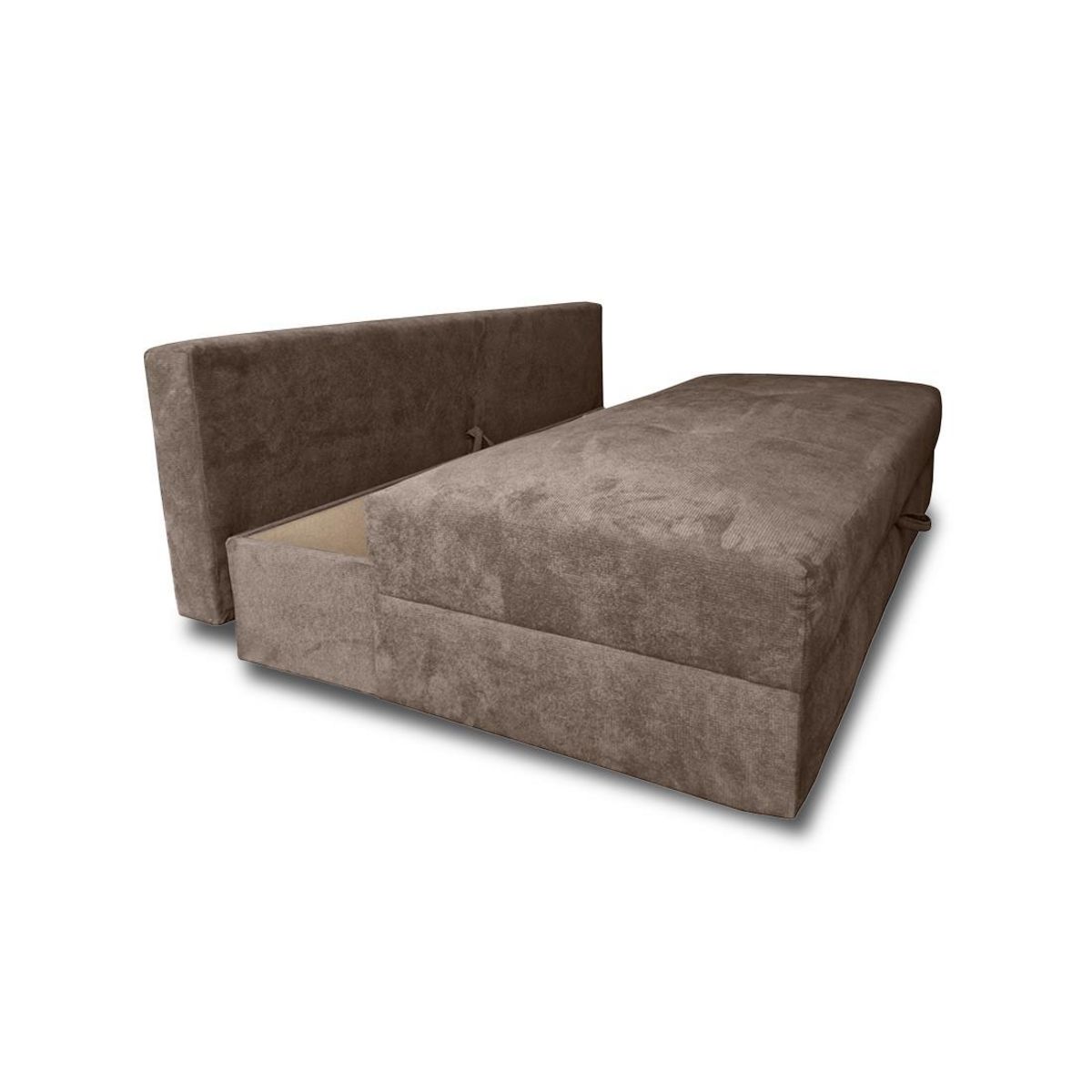 BEST MOBILIER Lucina - canapé droit 3 places - convertible avec coffre - en velours