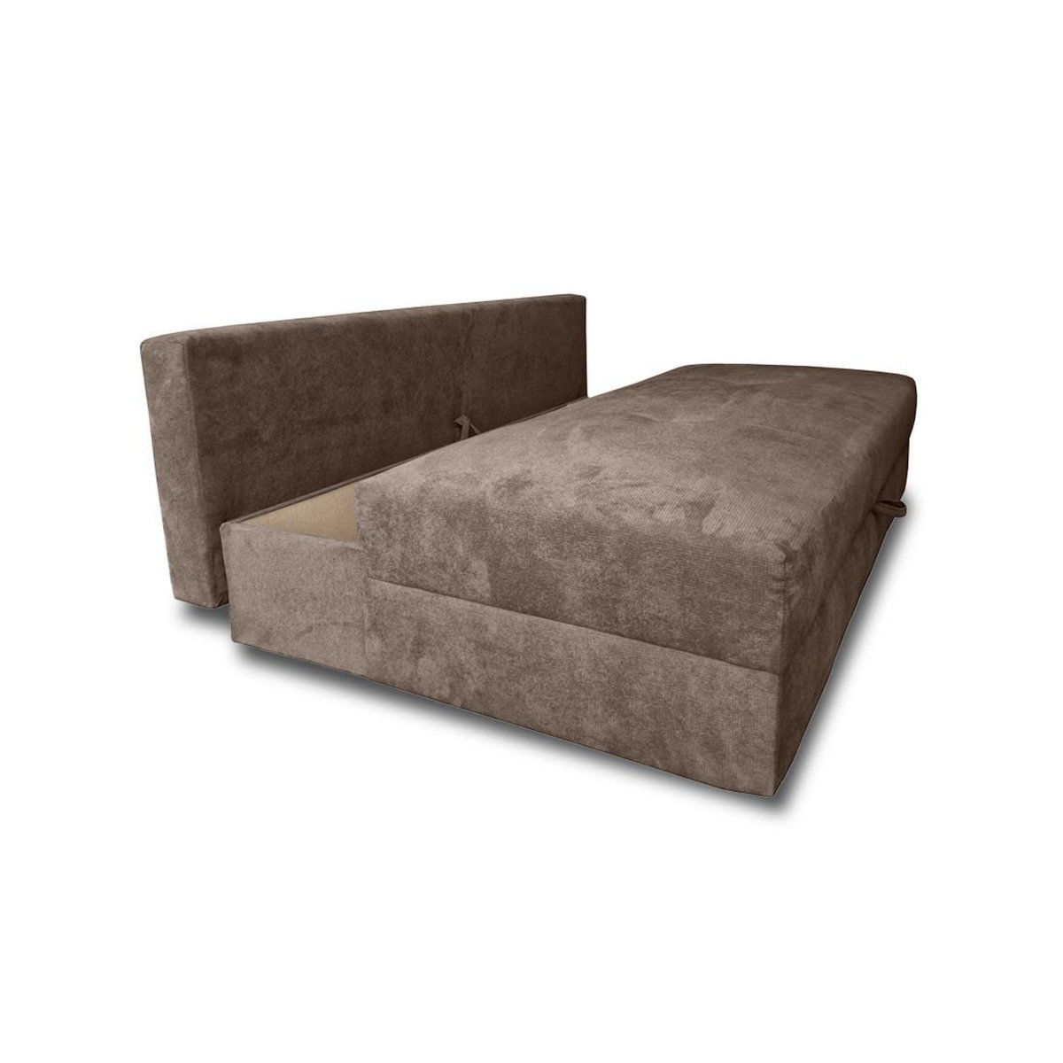 BEST MOBILIER Lucina - canapé droit 3 places - convertible avec coffre - en velours