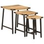 Voir la diapositive 2 : VIDAXL Tables basses gigognes 3 pcs bois massif de manguier et fer