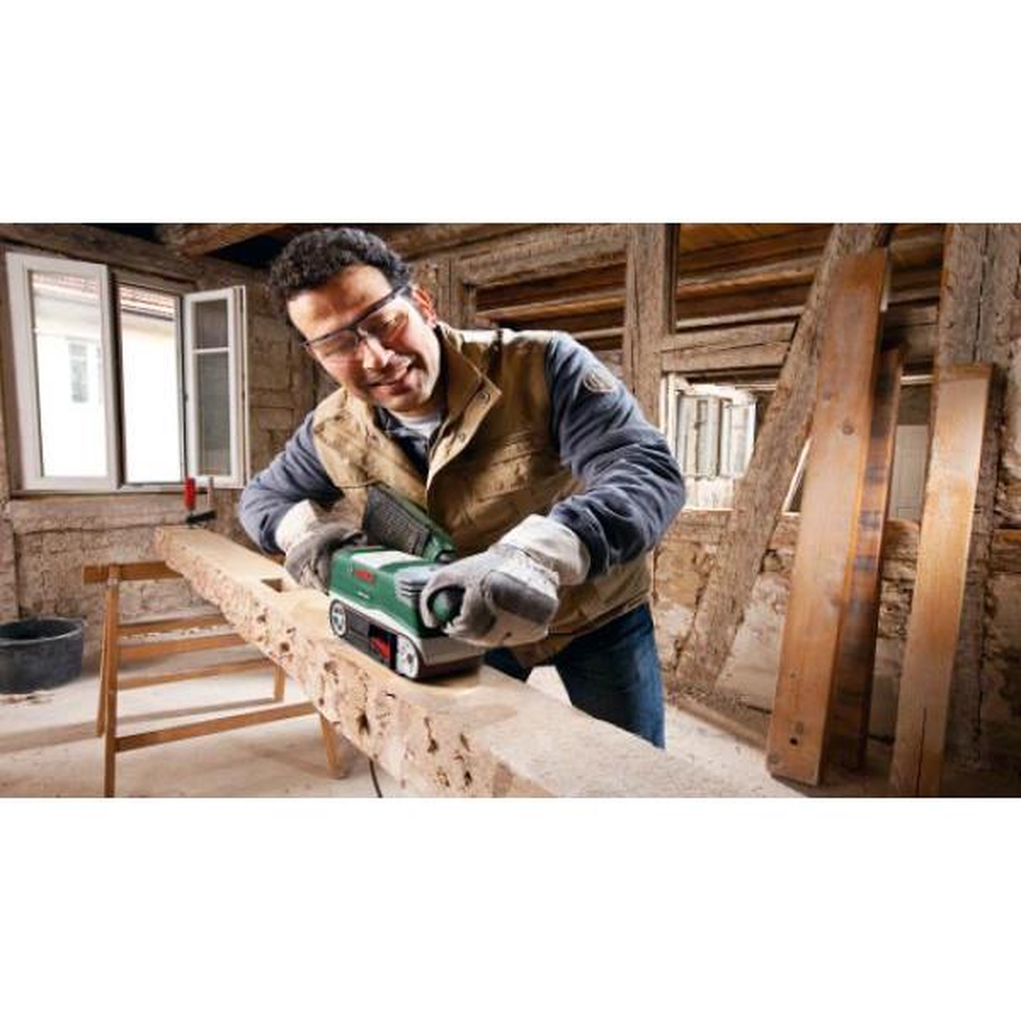 Voir la diapositive 3 : BOSCH Ponceuse a bande Bosch - PBS 75 AE (Livré avec 1 bande abrasive G 80 et Coffret Standard)