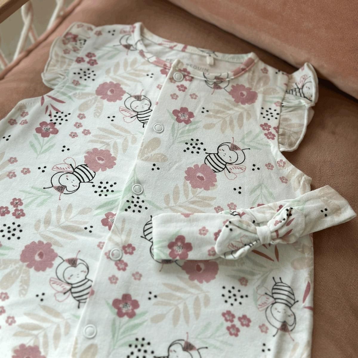 Petit Béguin Combishort bébé + bandeau Mya