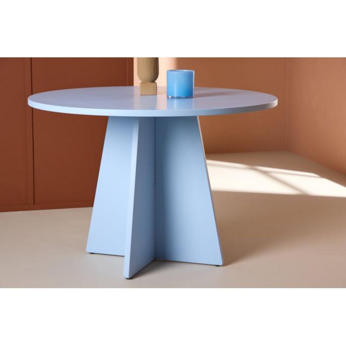 Paris Prix Table à Manger Ronde  Bootcut  110cm Bleu