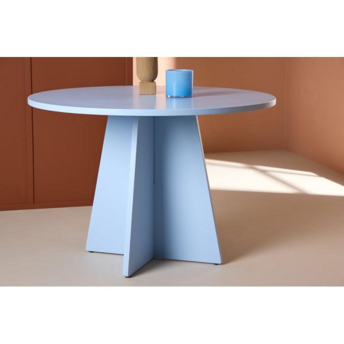 Paris Prix Table à Manger Ronde  Bootcut  110cm Bleu