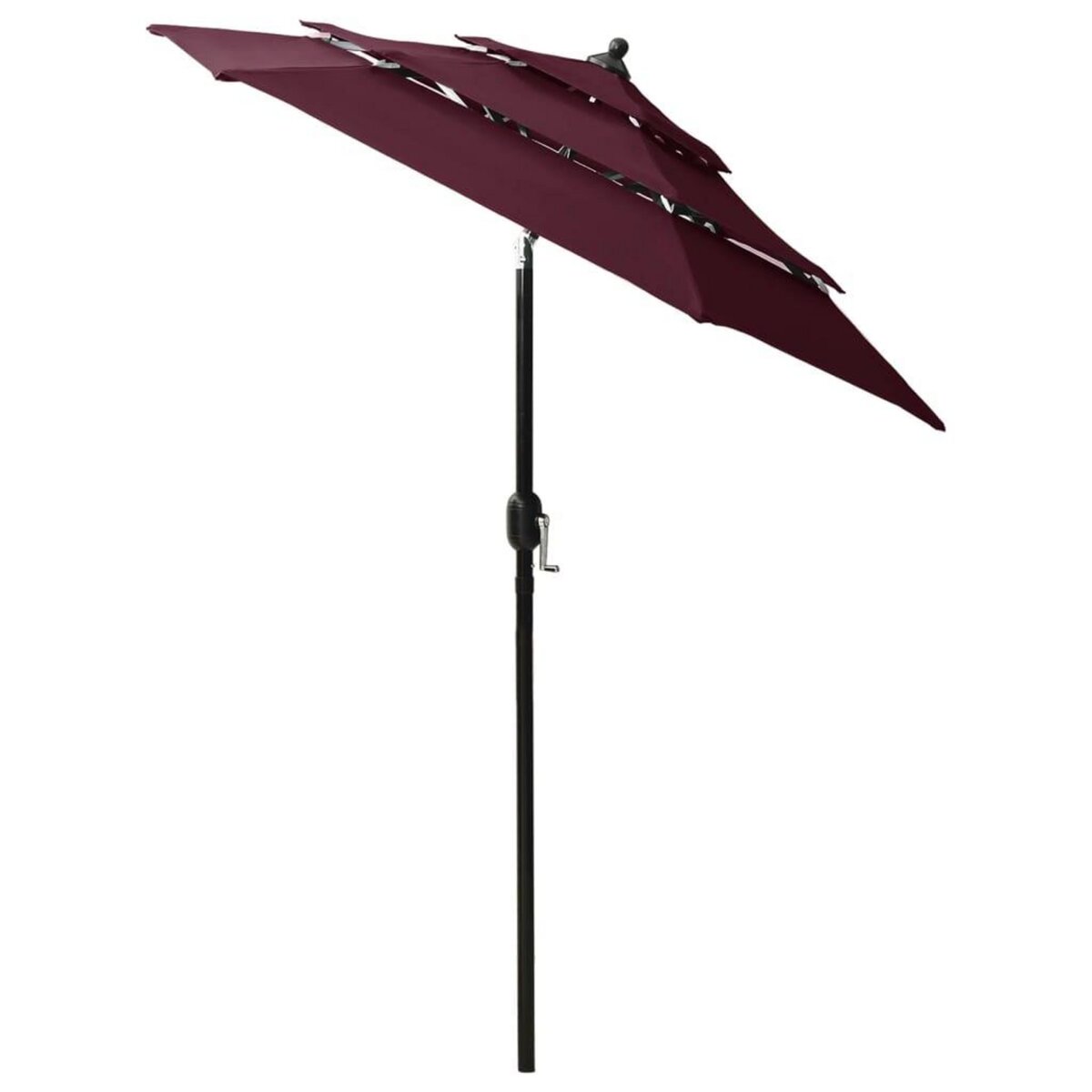 VIDAXL Parasol de jardin a 3 niveaux mat en aluminium rouge bordeaux