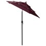 Voir la diapositive 3 : VIDAXL Parasol de jardin a 3 niveaux mat en aluminium rouge bordeaux