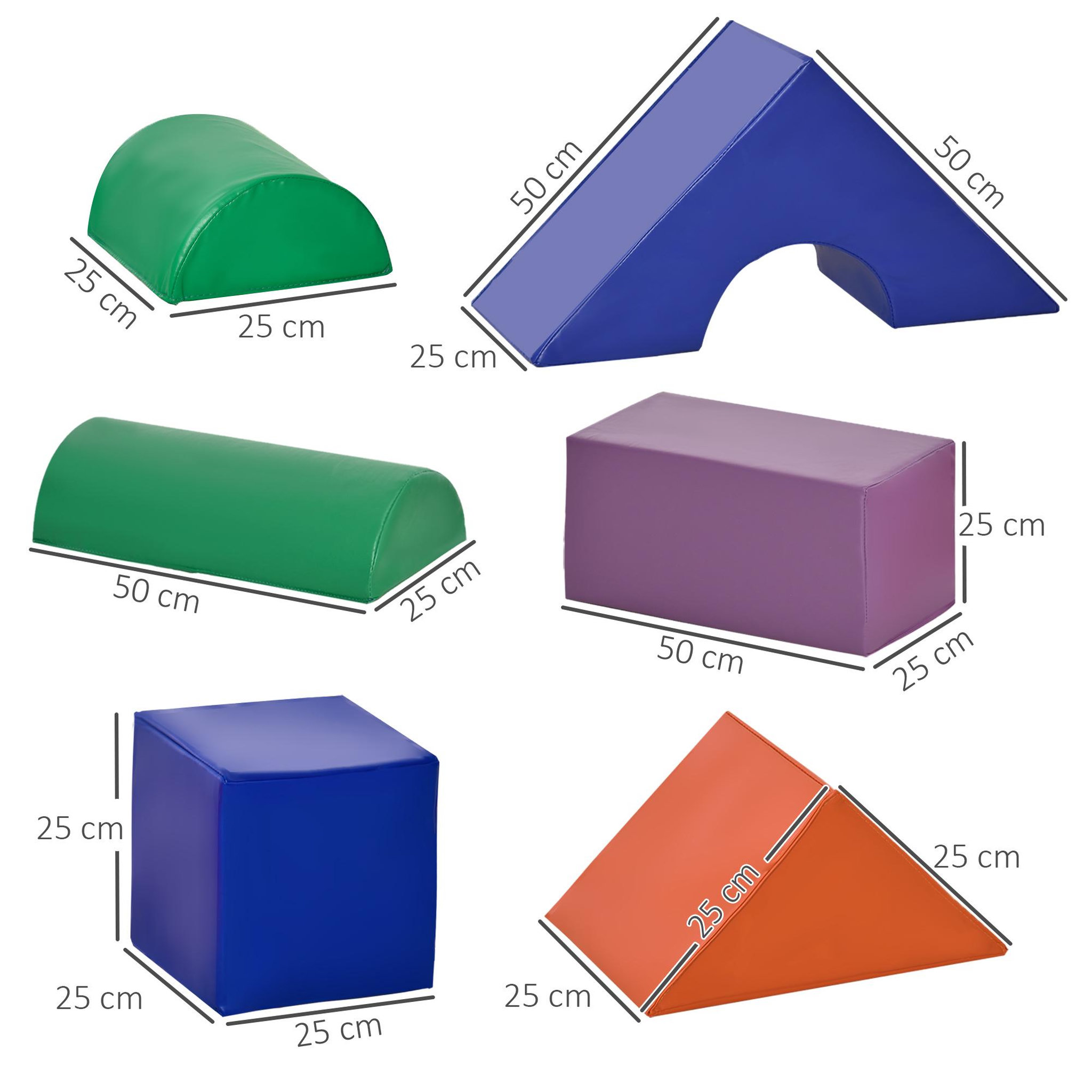 Voir la diapositive 3 : HOMCOM 11 blocs de construction en mousse XXL - modules de motricité - jouets éducatifs - certifiés normes EN71-1-2-3 - mousse EPE revêtement PU multicolore