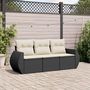 Voir la diapositive 1 : VIDAXL Salon de jardin 3 pcs avec coussins noir resine tressee