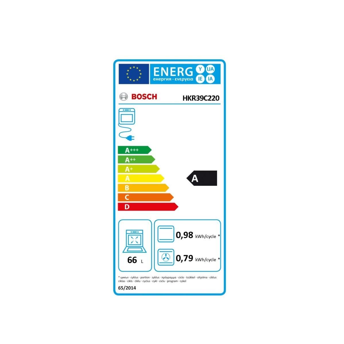 BOSCH Cuisinière vitrocéramique a 66l 4 feux blanc - HKR39C220