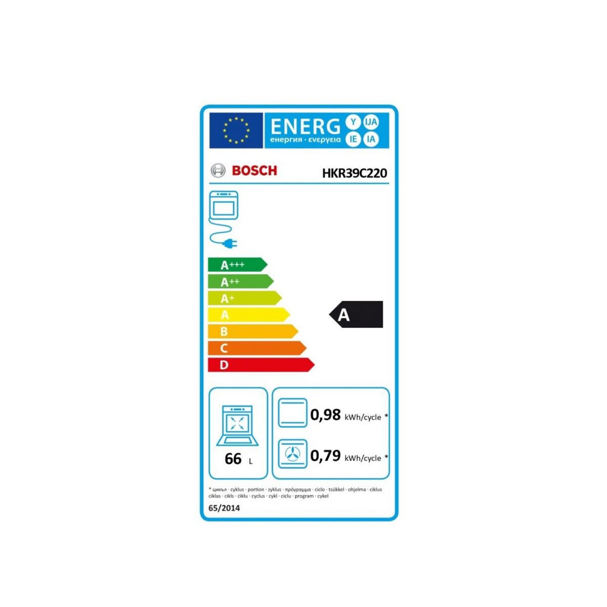BOSCH Cuisinière vitrocéramique a 66l 4 feux blanc - HKR39C220