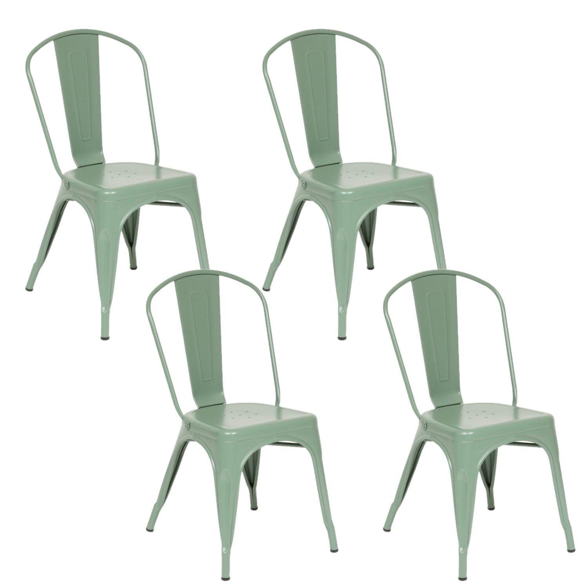 Voir la diapositive 1 : TOILINUX Lot de 4 chaises en métal NIKO