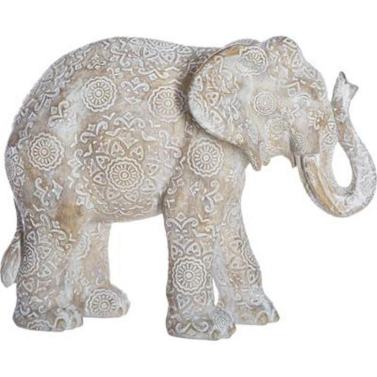 ATMOSPHERA Statuette en Résine  Éléphant  15cm Beige