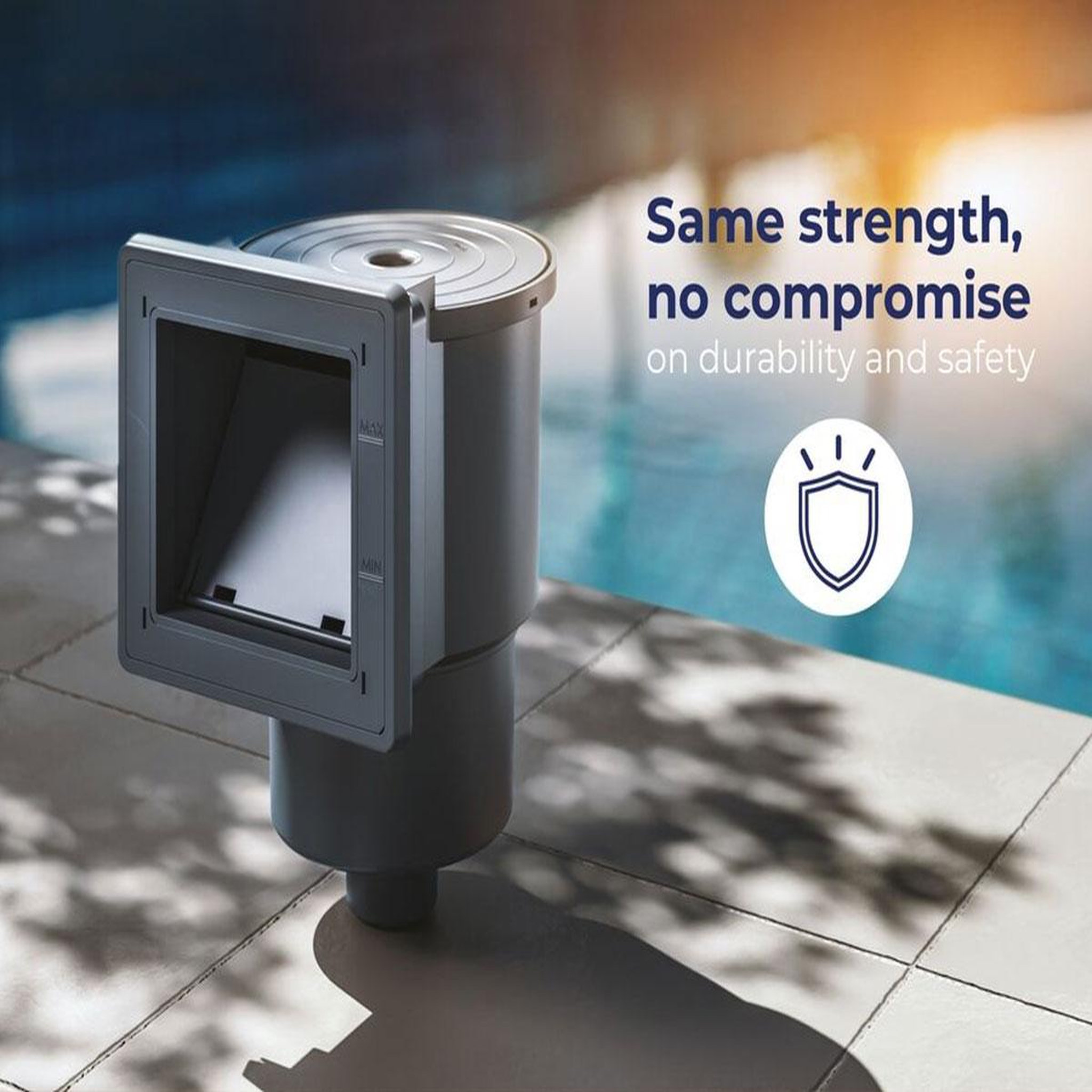 Voir la diapositive 4 : GRE Skimmer pour piscine acier gris - gré