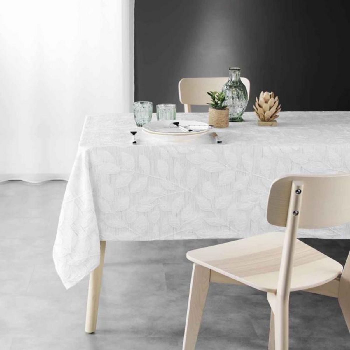 Paris Prix Nappe Jacquard Déco  Gipsy  140x240cm Gris