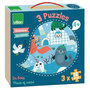 Voir la diapositive 1 : Vilac Coffret puzzles 3x16 pcs Animaux du monde