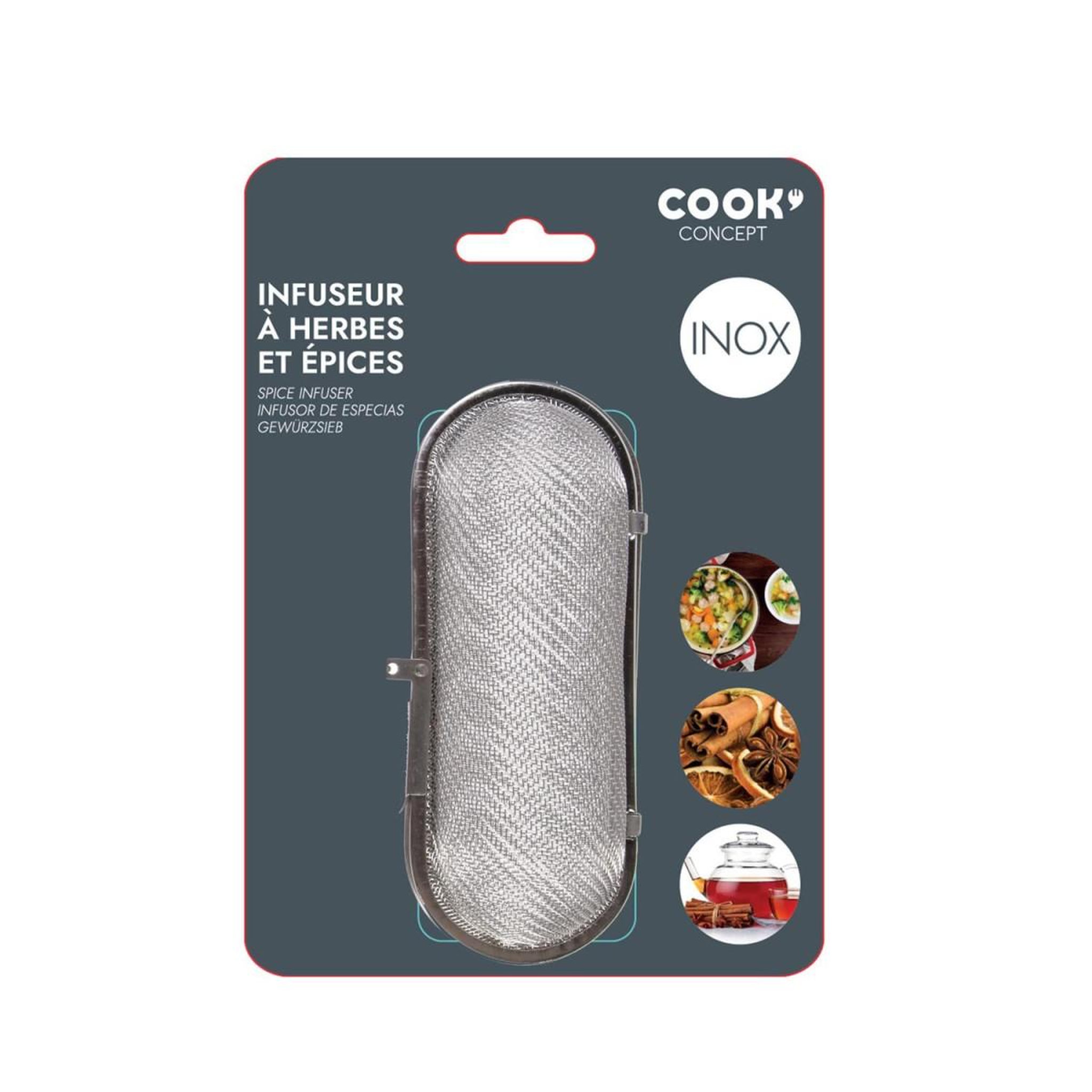 Voir la diapositive 3 : COOK CONCEPT Infuseur à herbes & épices  papilles  11cm gris