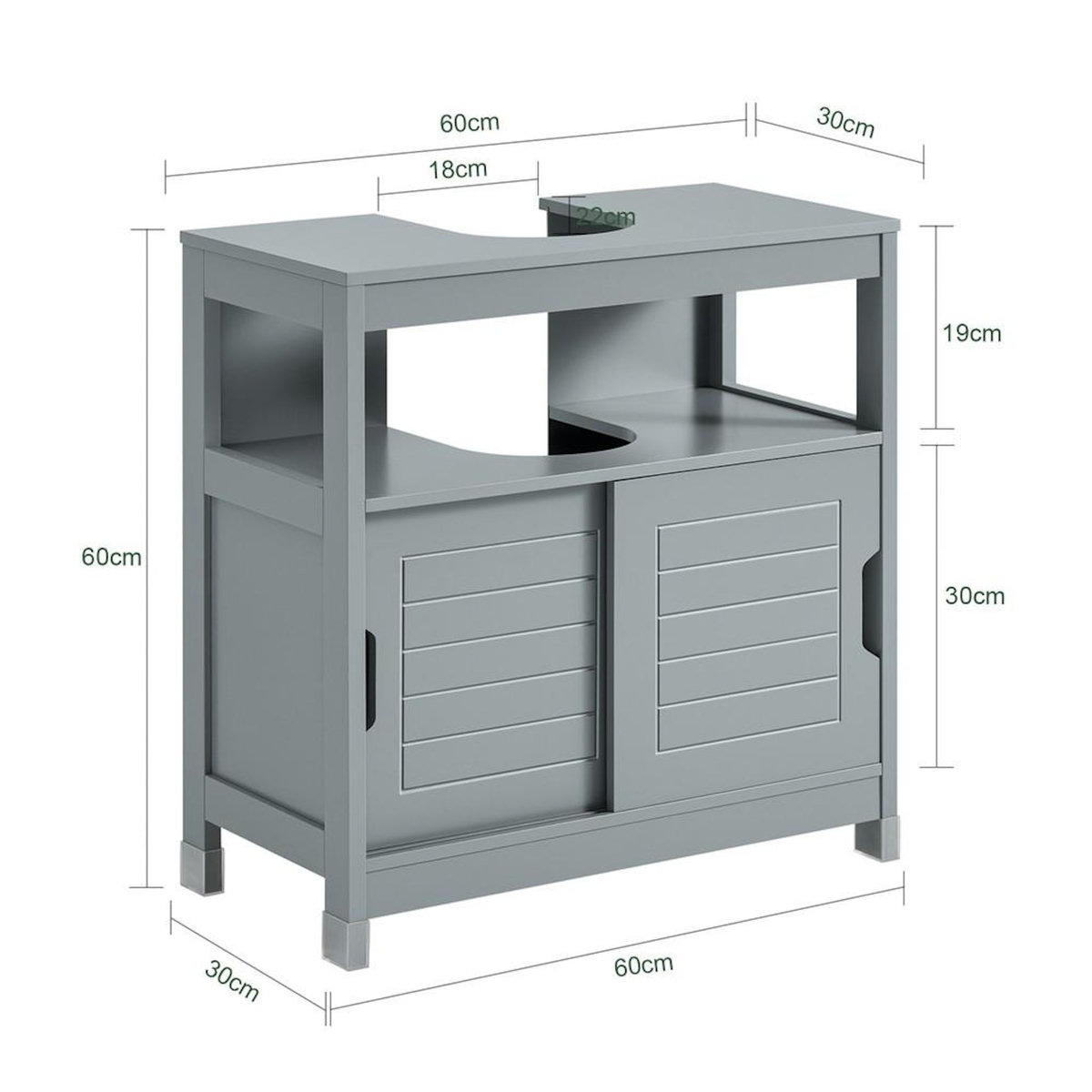 SOBUY SoBuy - Meuble Sous-vasque à deux portes - Moderne - FRG128-II
