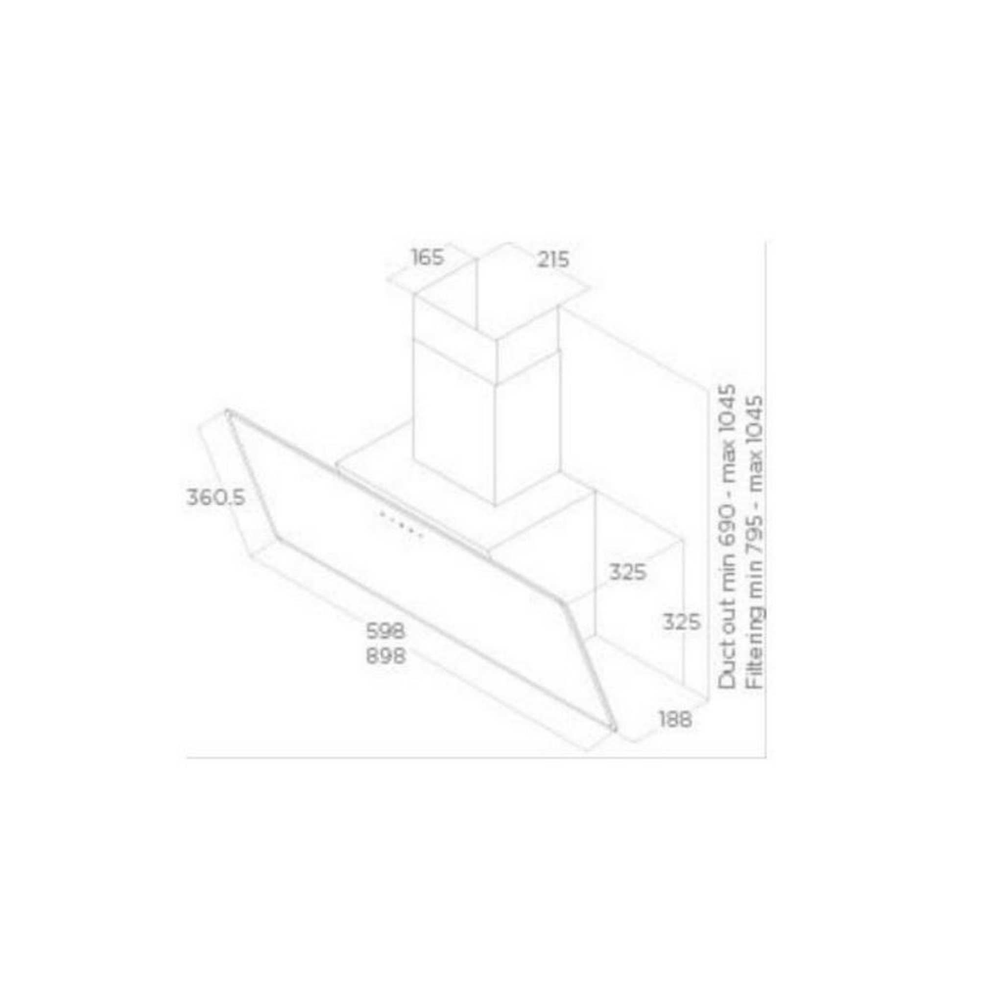 Voir la diapositive 5 : ELICA Hotte décorative inclinée 60cm 495m3/h blanc - prf0119823a
