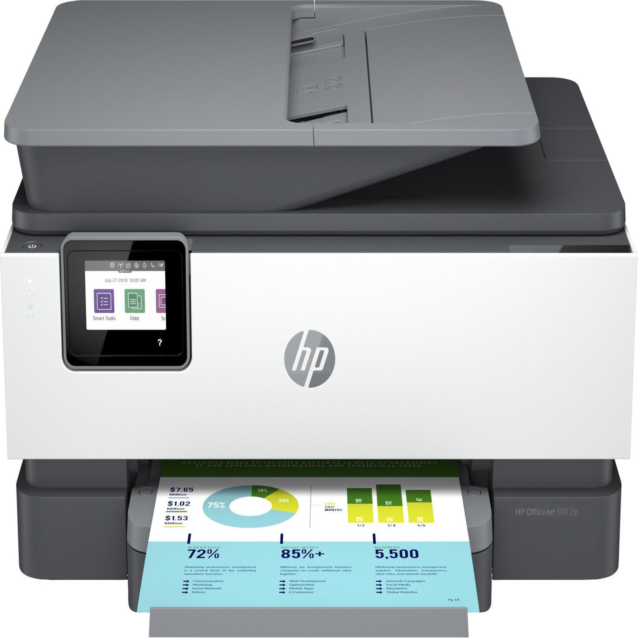 Voir la diapositive 2 : HP Imprimante multifonction hp officejet pro 9012e jet d'encre thermique usb frontal