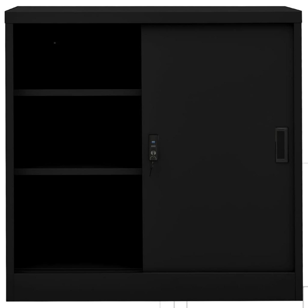 VIDAXL Armoire de bureau avec porte coulissante Noir 90x40x90 cm Acier