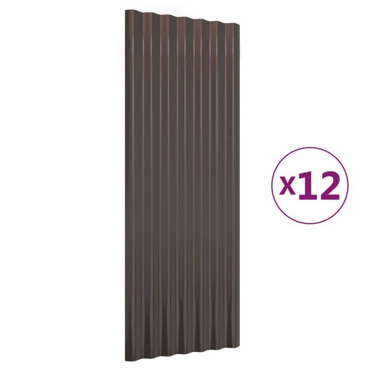VIDAXL Panneaux de toit 12 pcs Acier enduit de poudre Marron 100x36 cm