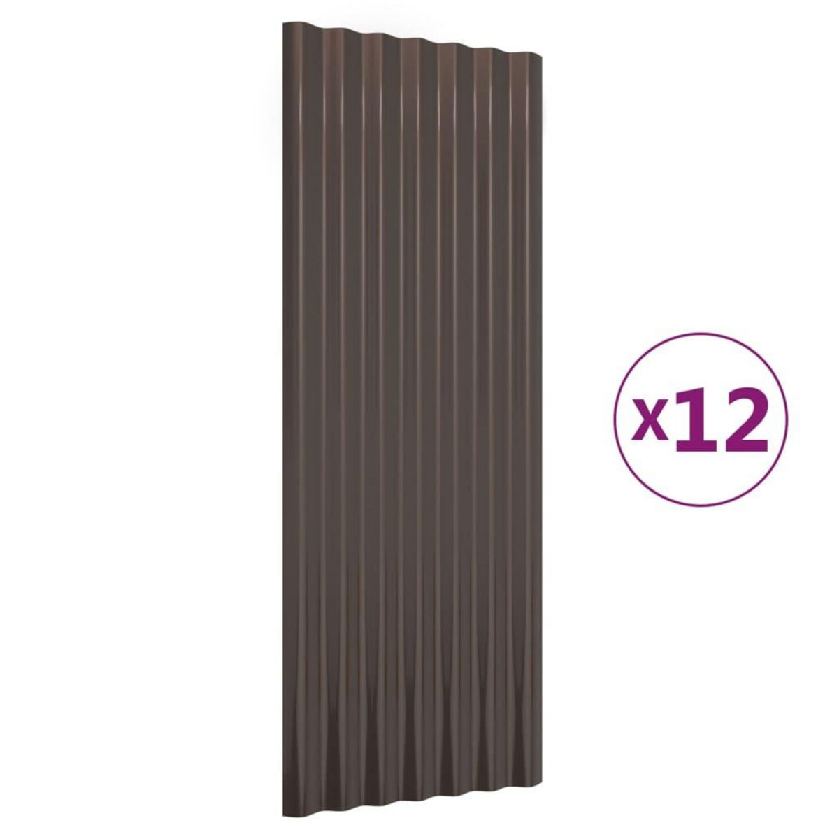 VIDAXL Panneaux de toit 12 pcs Acier enduit de poudre Marron 100x36 cm