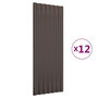 Voir la diapositive 2 : VIDAXL Panneaux de toit 12 pcs Acier enduit de poudre Marron 100x36 cm