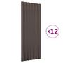 Voir la diapositive 2 : VIDAXL Panneaux de toit 12 pcs Acier enduit de poudre Marron 100x36 cm