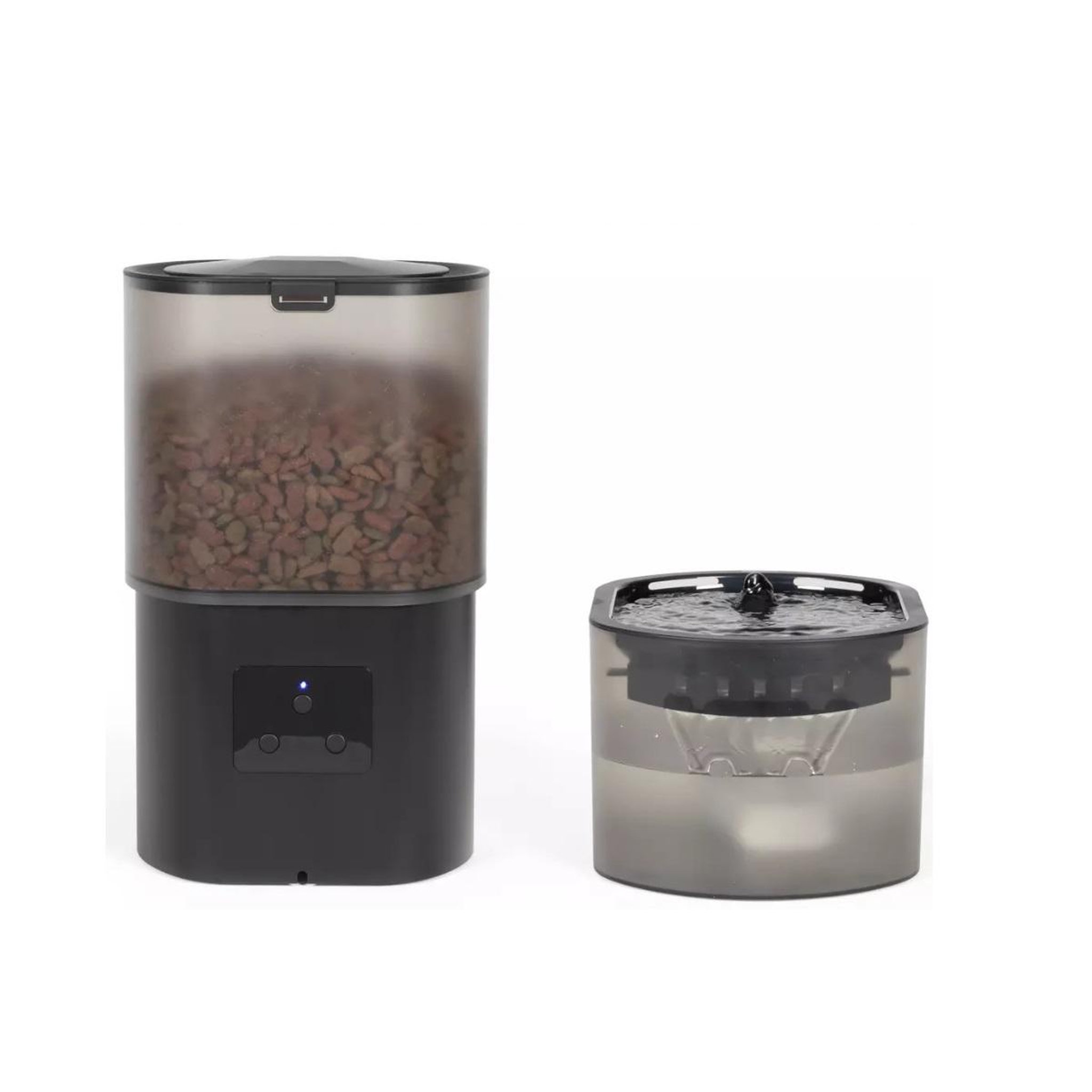 Voir la diapositive 2 : LIVOO Distributeur de croquettes automatique 5w noir + fontaine à eau - PET107