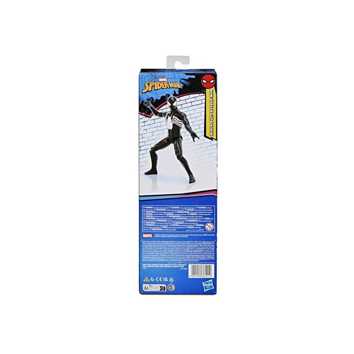 HASBRO Figurine Spider-Man en costume noir 30 cm deluxe, Titan Series, jouets de super-héros pour enfants, Marvel Spider-Man, des 4