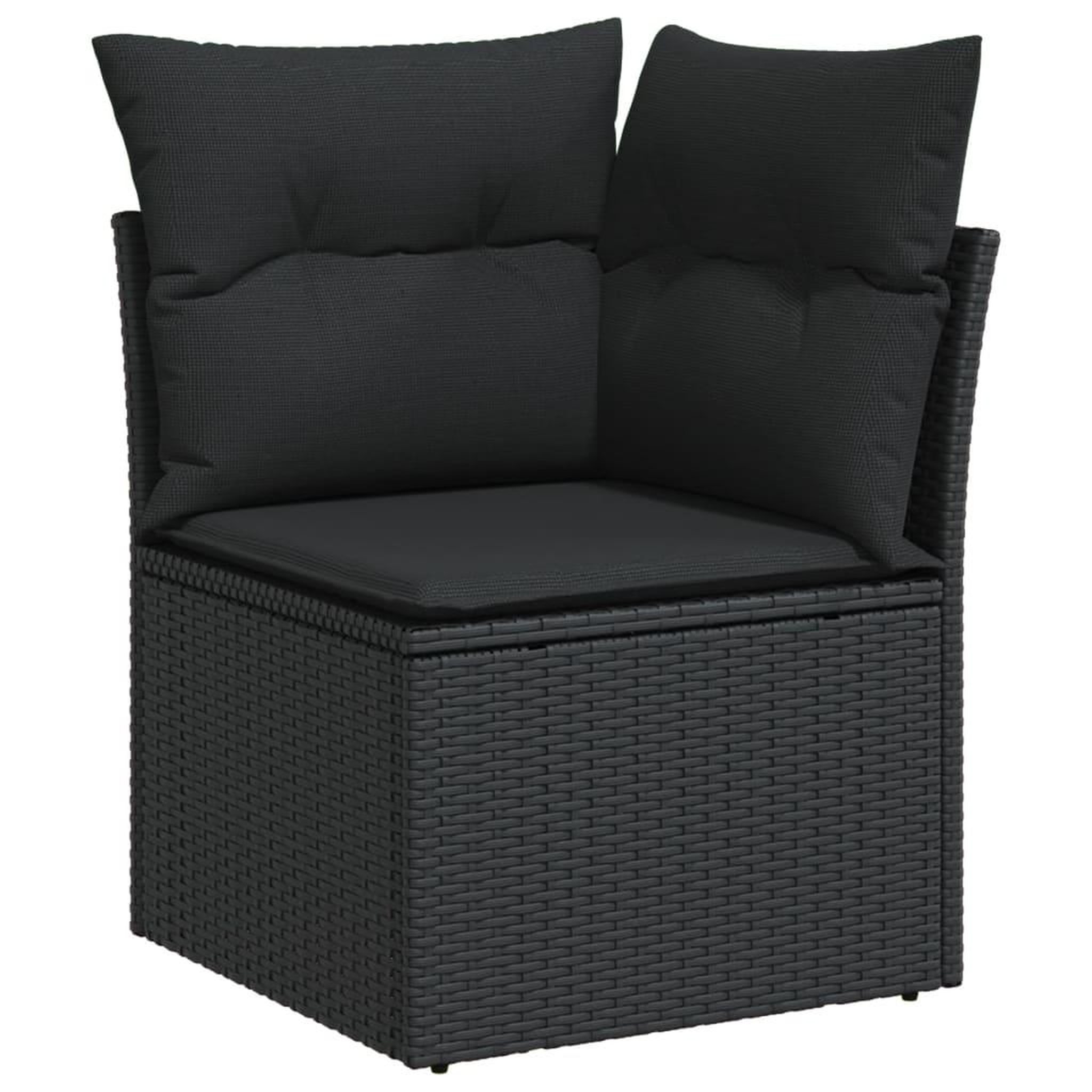 Voir la diapositive 2 : VIDAXL Canape d'angle de jardin avec coussins noir resine tressee
