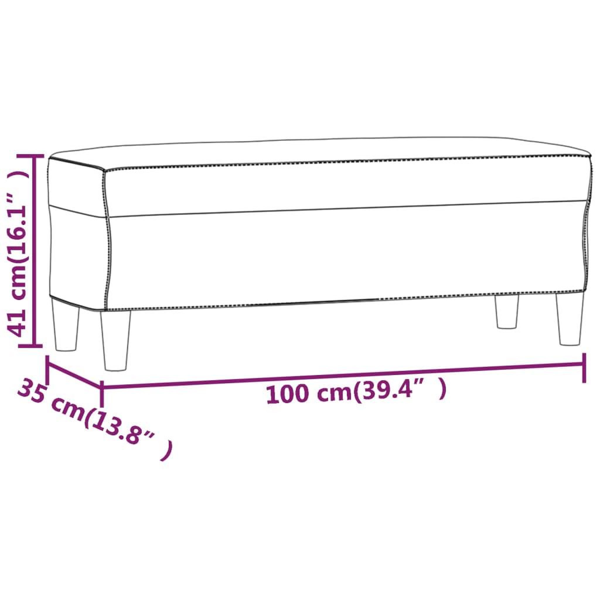 Voir la diapositive 6 : VIDAXL Banc Gris fonce 100x35x41 cm Velours