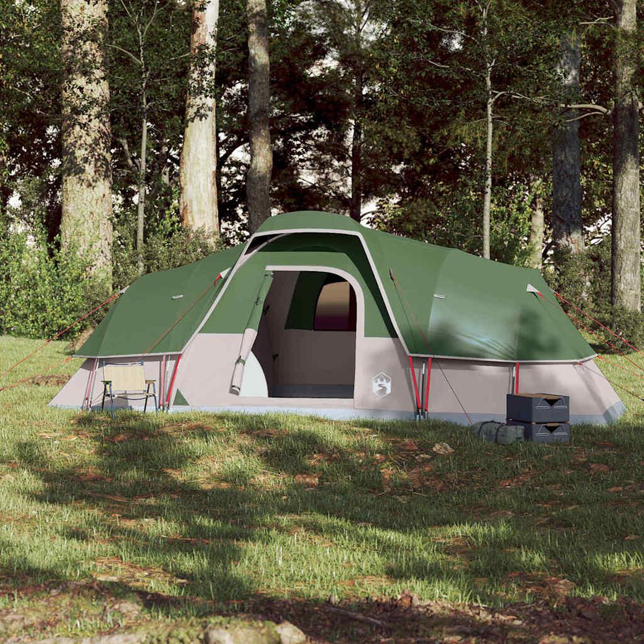 Voir la diapositive 3 : VIDAXL Tente a dome 11 personnes vert impermeable