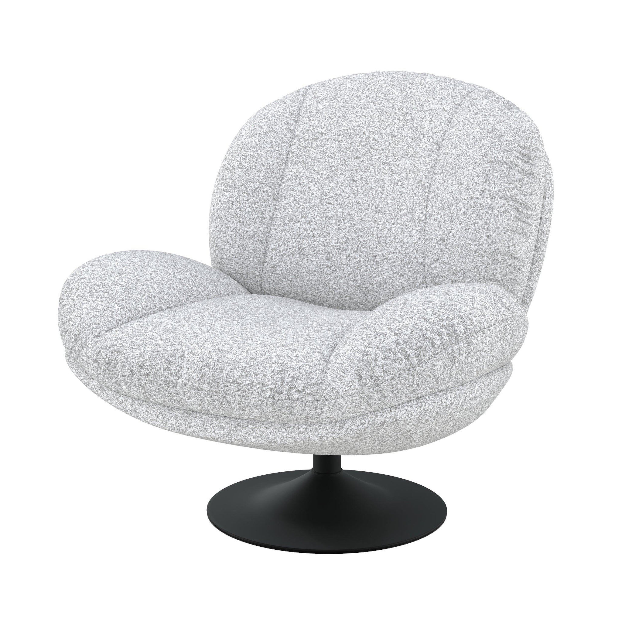 MAISON PAVANE Fauteuil pivotant en tissu bouclé gris chiné-ricci