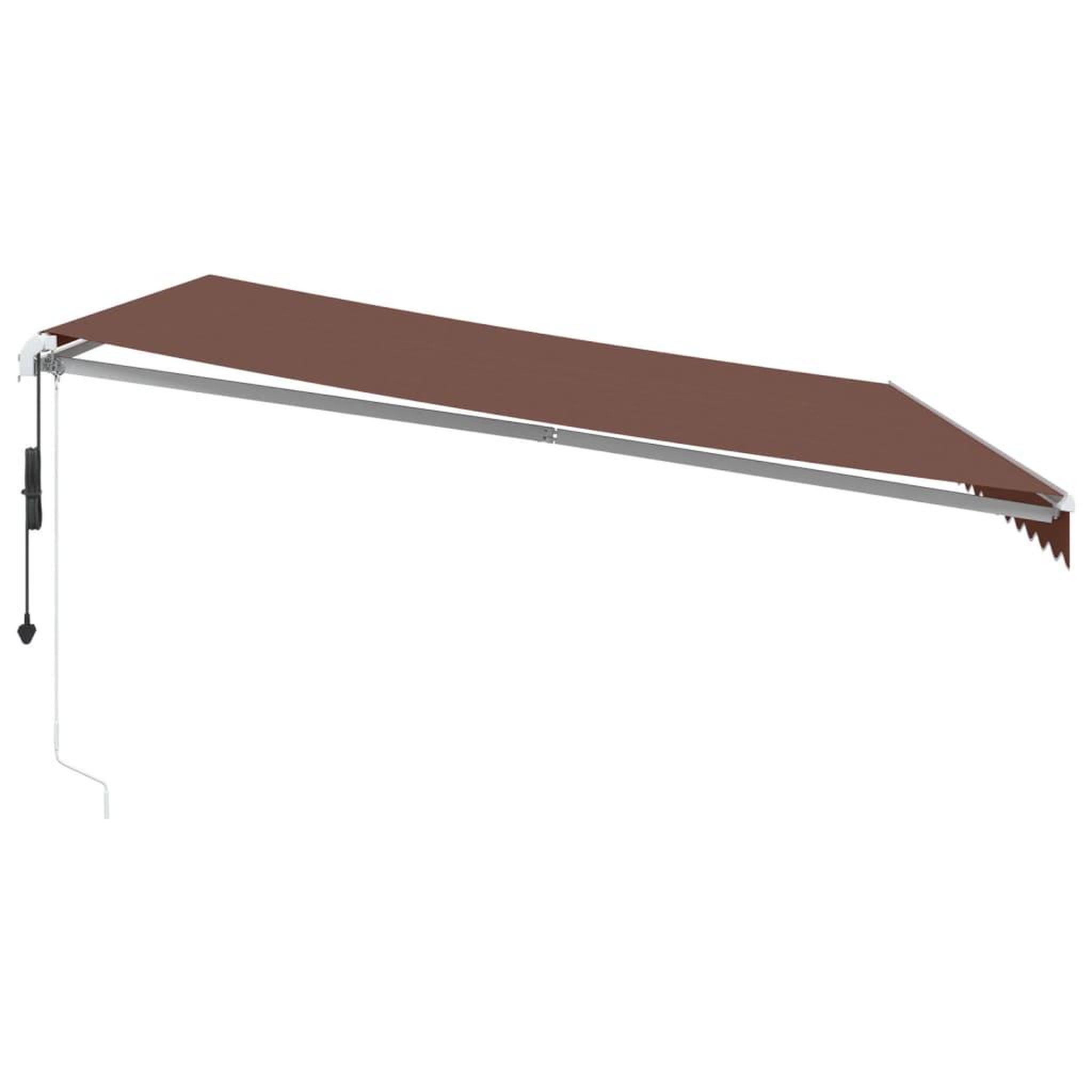 Voir la diapositive 5 : VIDAXL Auvent manuel retractable avec LED marron 500x300 cm
