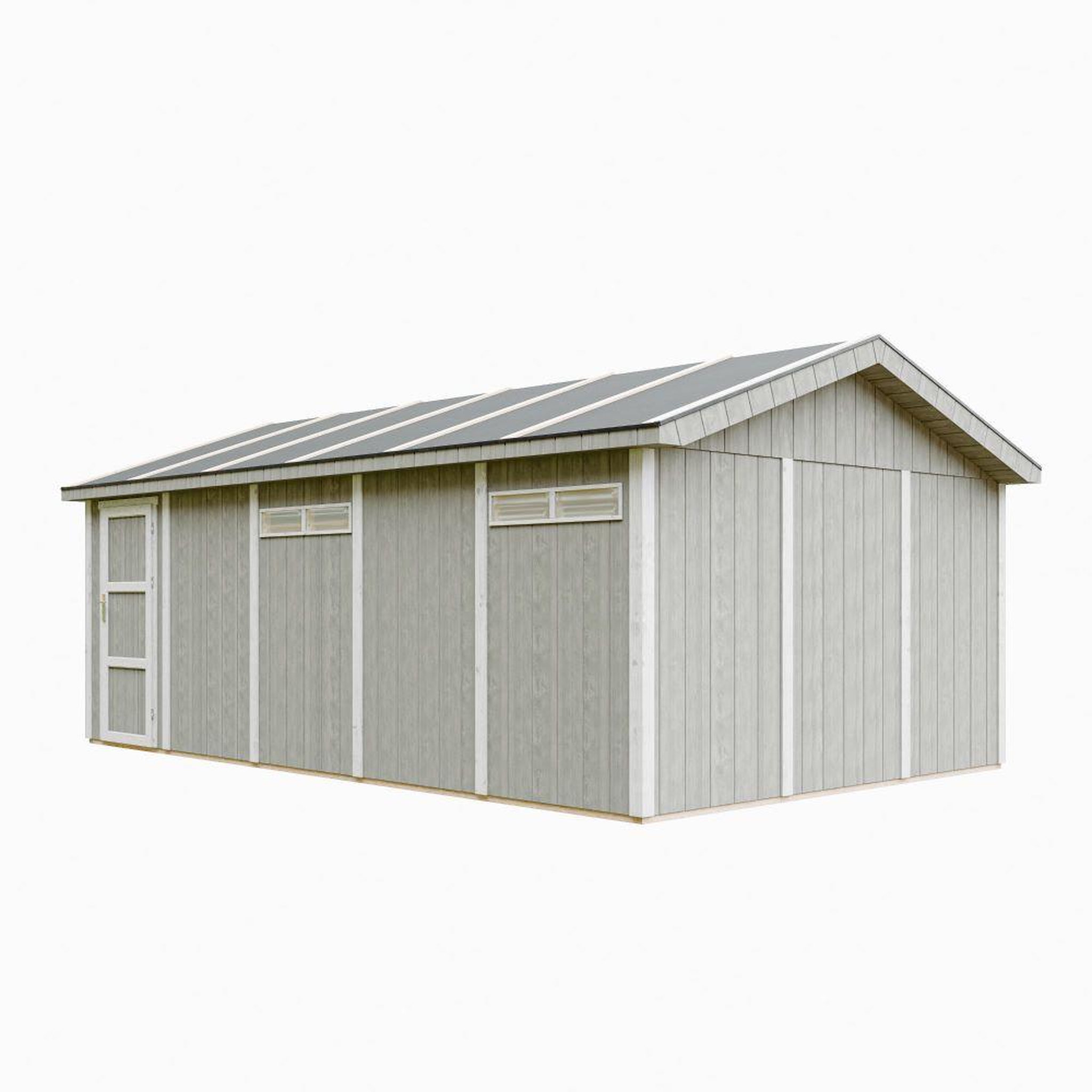 Voir la diapositive 2 : TIMBELA Garage qualité premium 21 m²- l378xl648 cm construction en panneaux lp smartsidem992b