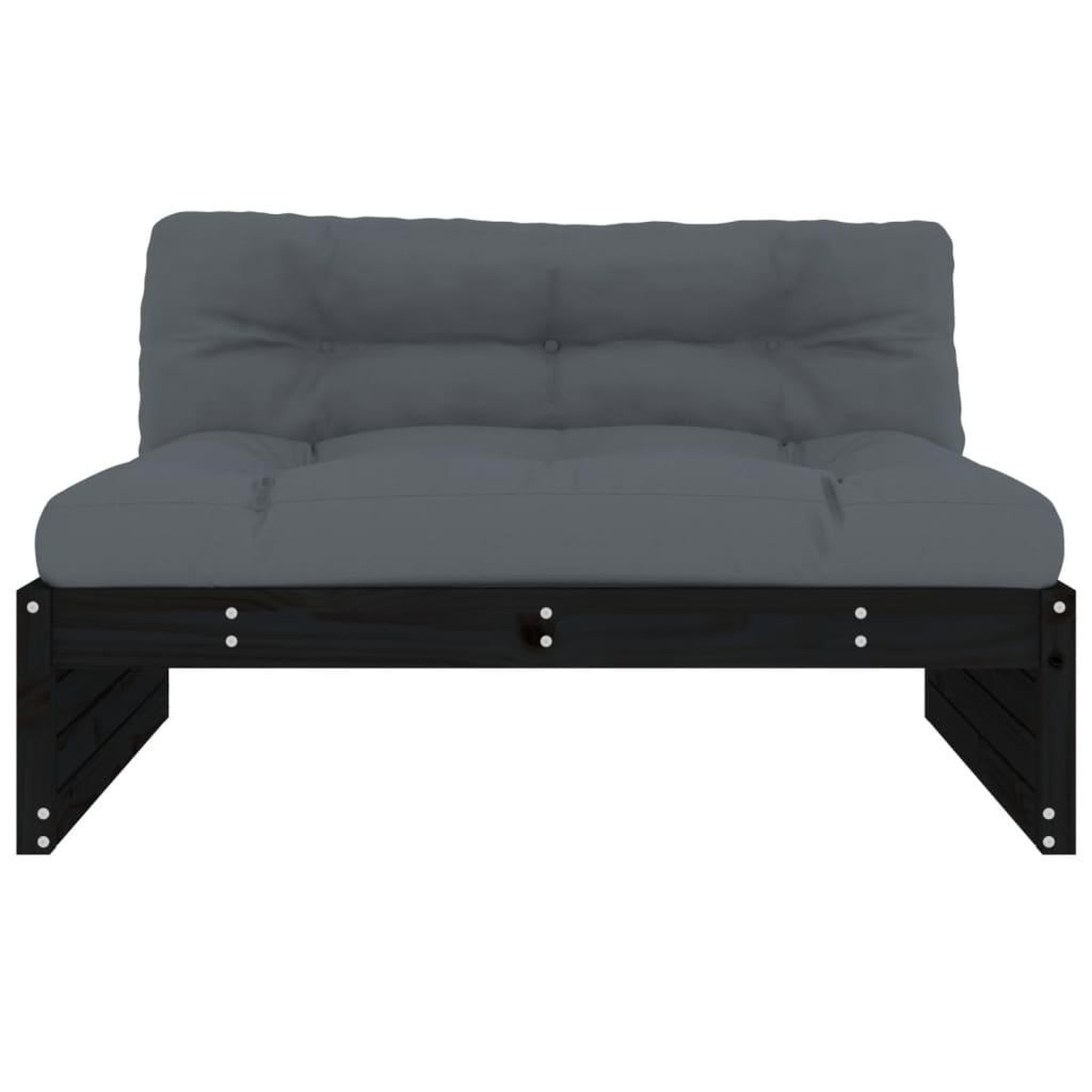 Voir la diapositive 3 : VIDAXL Canape central 120x80 cm noir bois de pin massif