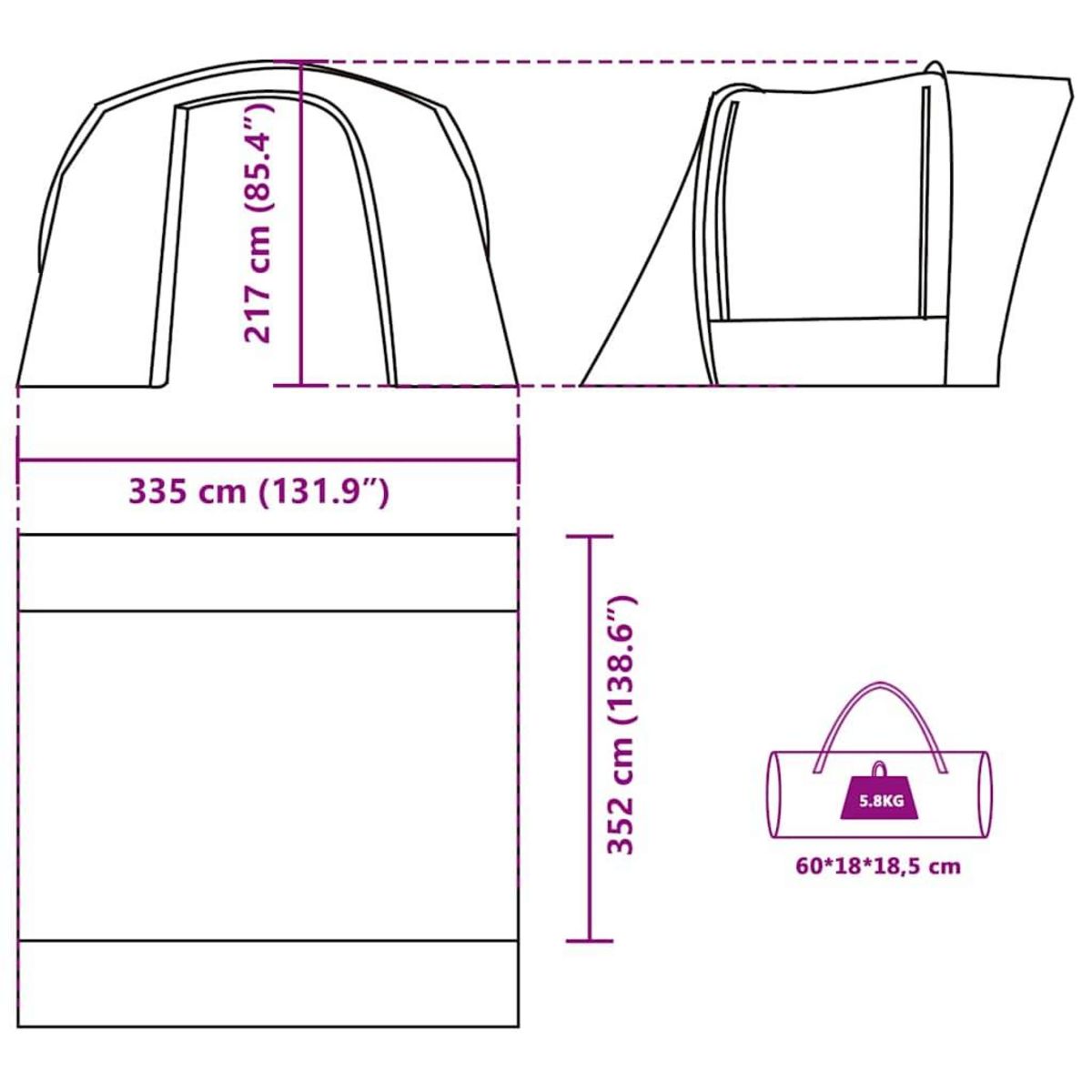 VIDAXL Tente de voiture bleu impermeable