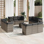 Voir la diapositive 1 : VIDAXL Salon de jardin avec coussins 13 pcs gris resine tressee