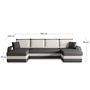 Voir la diapositive 5 : BEST MOBILIER Valos - canapé panoramique en u - 7 places - convertible avec coffre - en velours