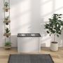 Voir la diapositive 2 : PAWHUT Gamelle double chien - porte-gamelles surélevé rangement 2 en 1 - tiroir, 2 gamelles - acier inox. MDF gris blanc