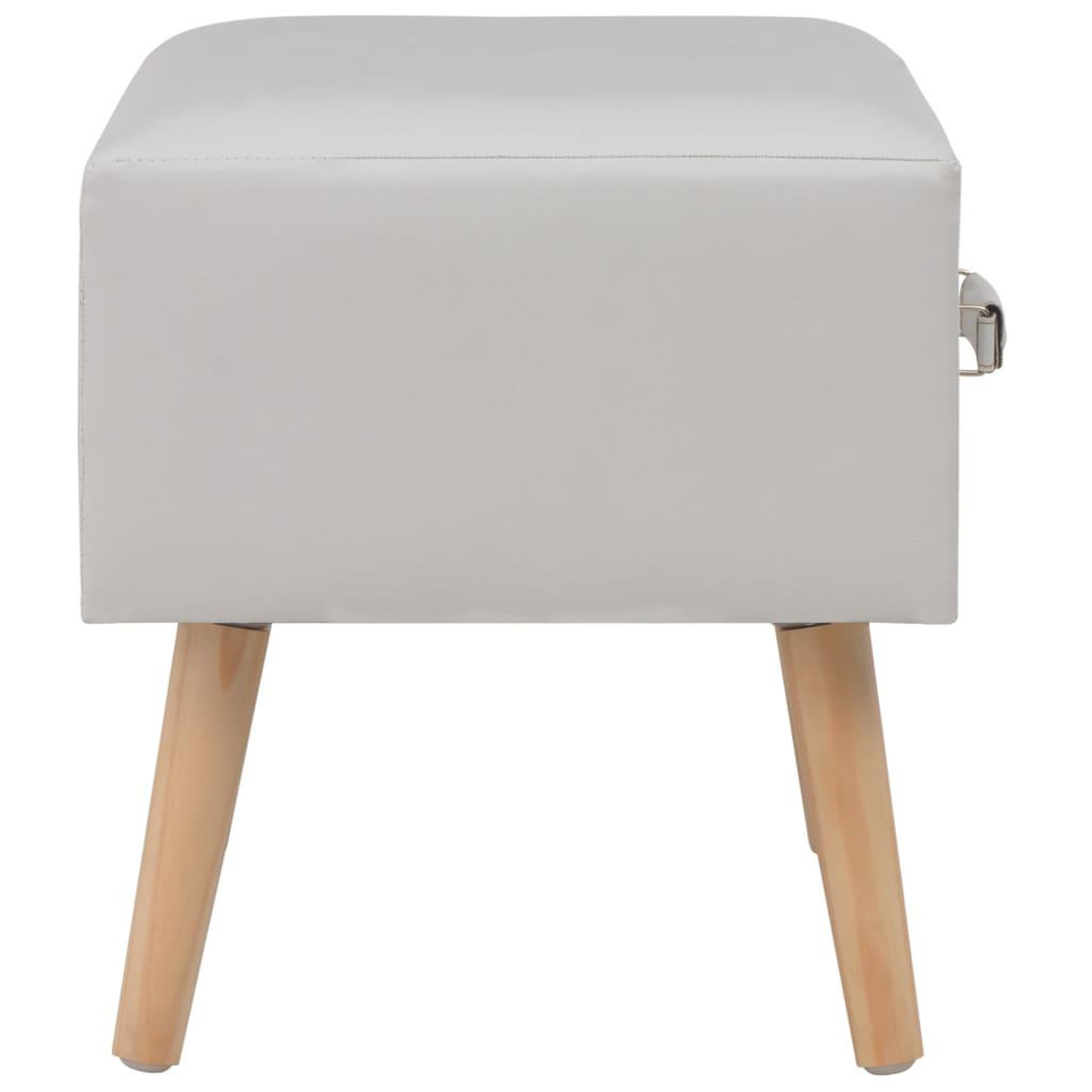 Voir la diapositive 5 : VIDAXL Table de chevet Blanc 40x35x40 cm Similicuir