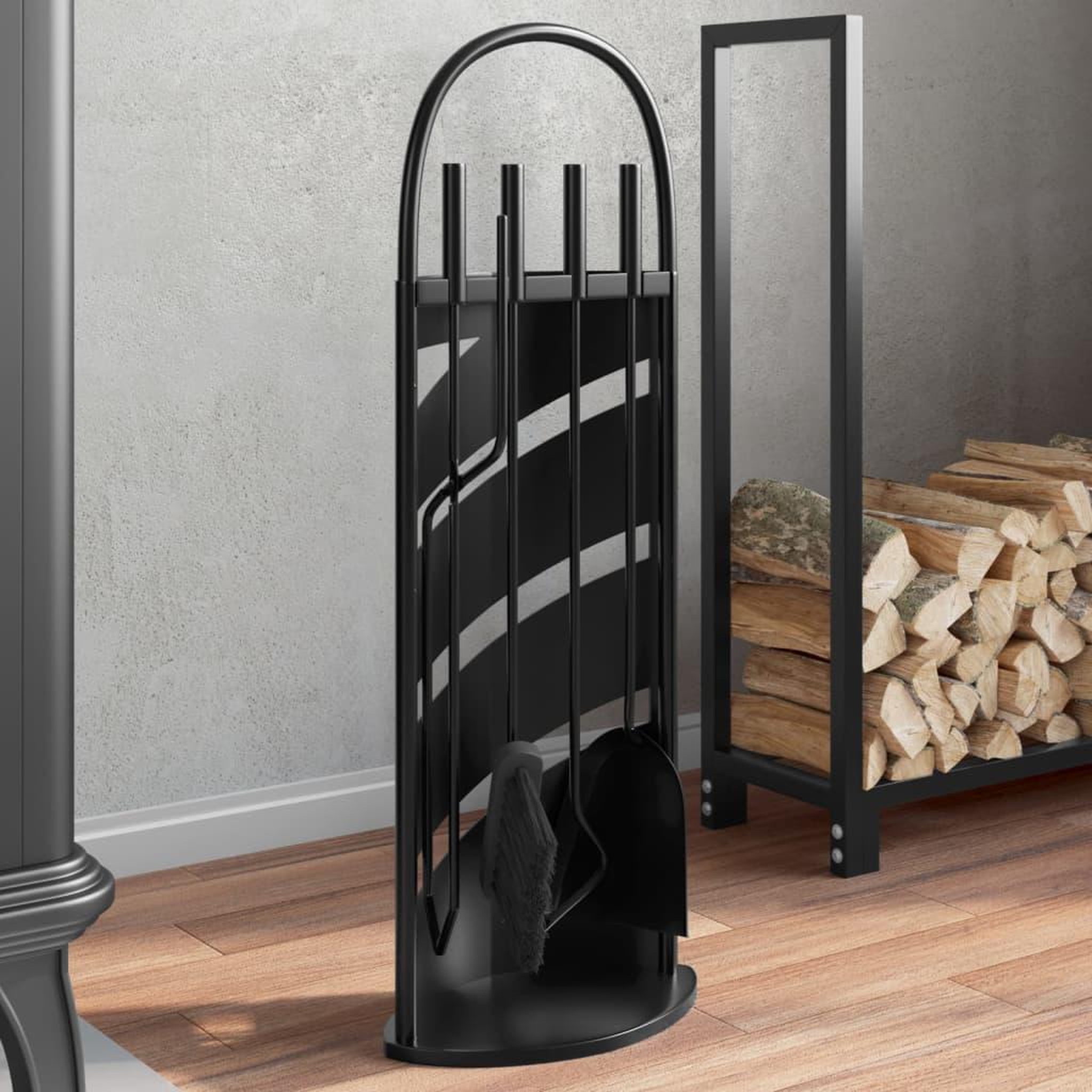 VIDAXL Set d'outils de cheminee 5 pcs 23x15x66 cm acier