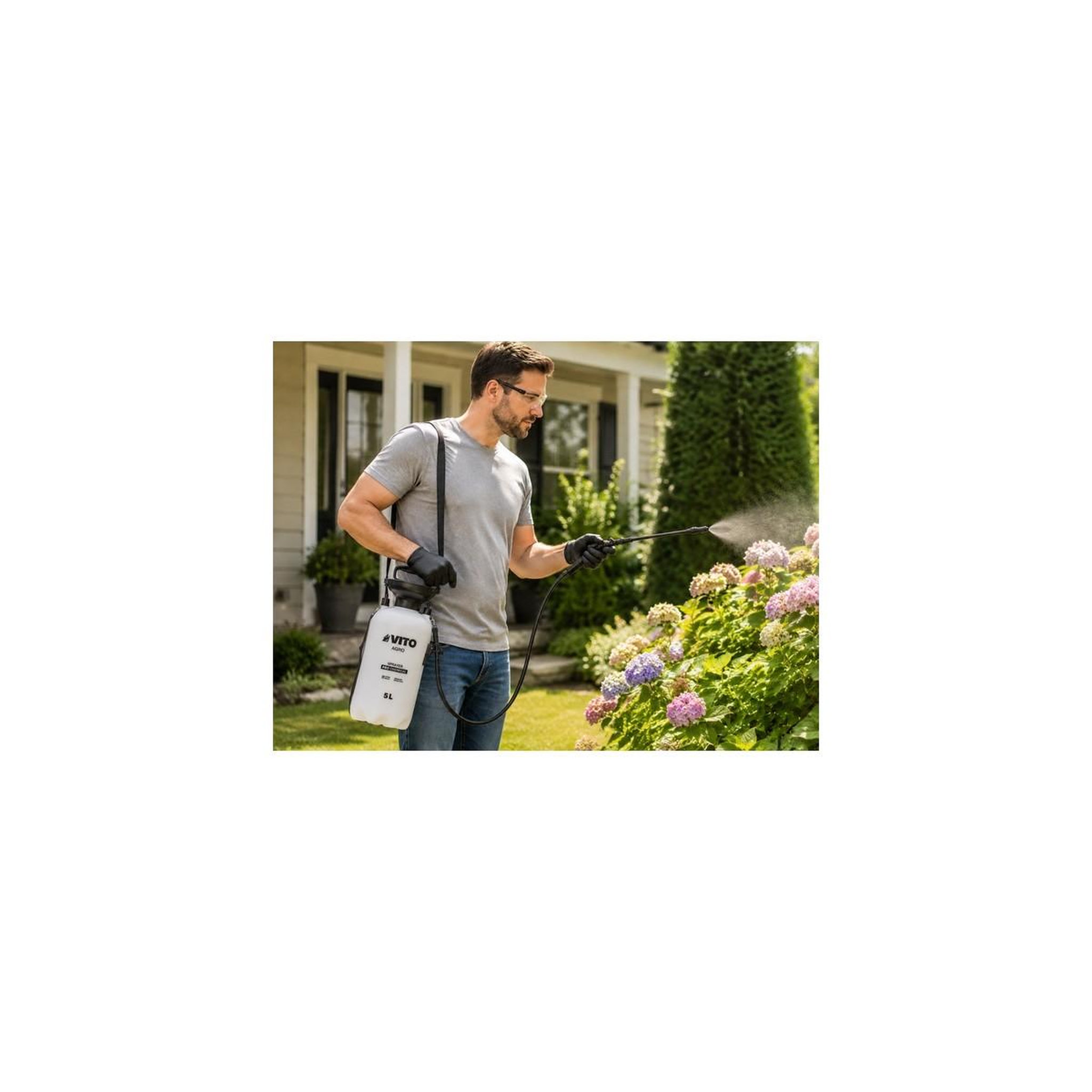 Voir la diapositive 5 : VITO Pulvérisateur de jardin 5l produits corrosifs, alcalins régulateur de pression vito