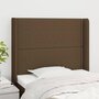 Voir la diapositive 1 : VIDAXL Tete de lit avec oreilles Marron fonce 93x16x118/128 cm Tissu