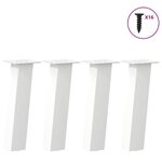VIDAXL Pieds de table basse 4 pcs blanc 42 cm acier