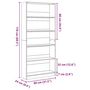 Voir la diapositive 6 : VIDAXL Bibliotheque noir 80x24x176 cm bois d'ingenierie
