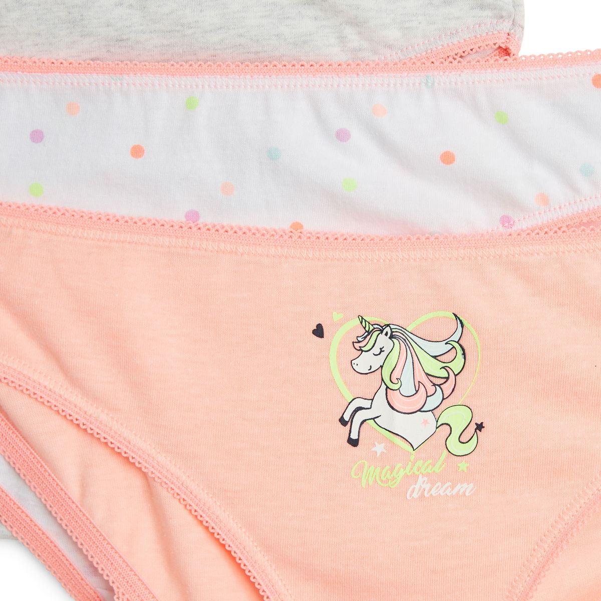 INEXTENSO Lot de 5 culottes licornes fille