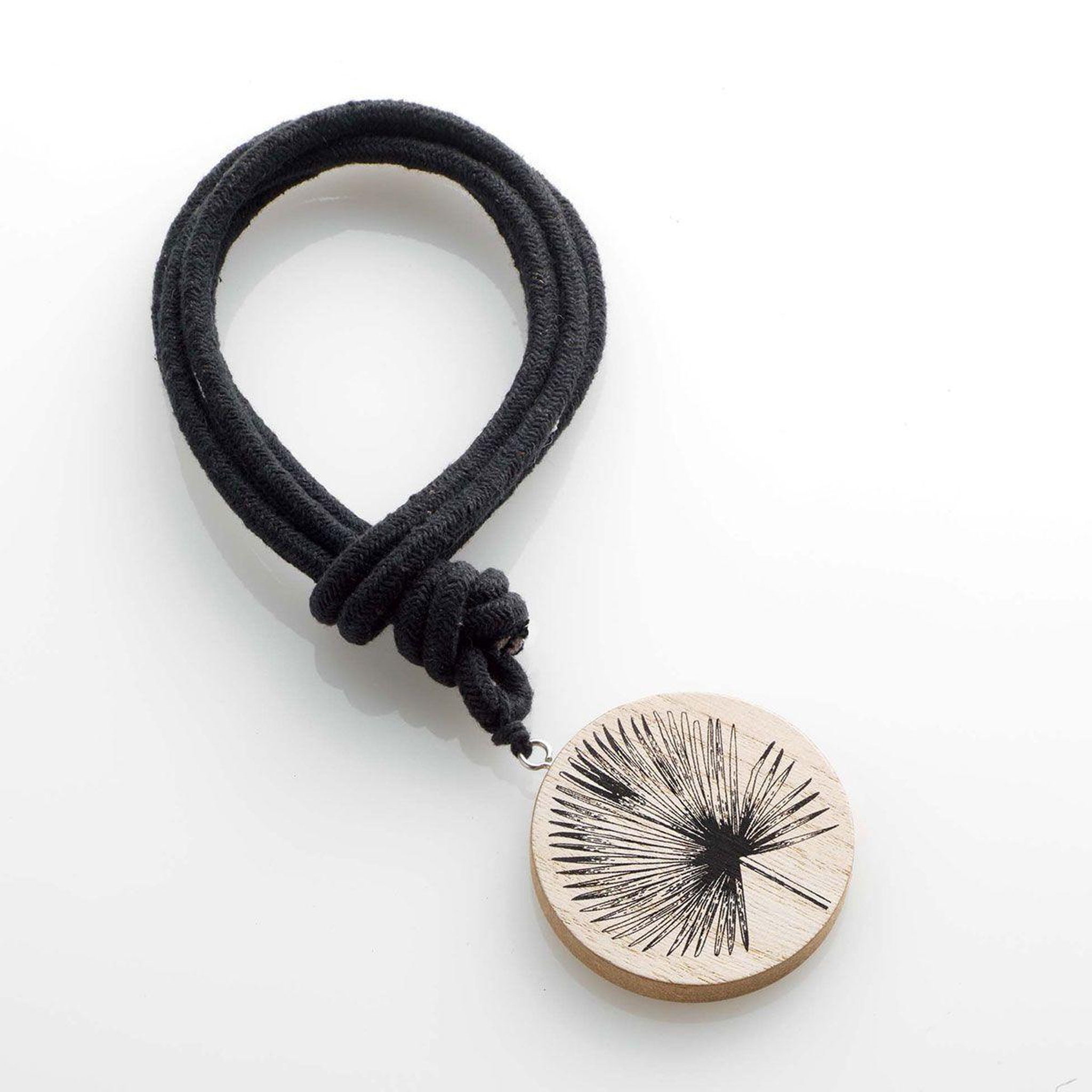 Voir la diapositive 2 : Douceur d'Intérieur Embrasse de rideau en bois  teaky  41cm noir