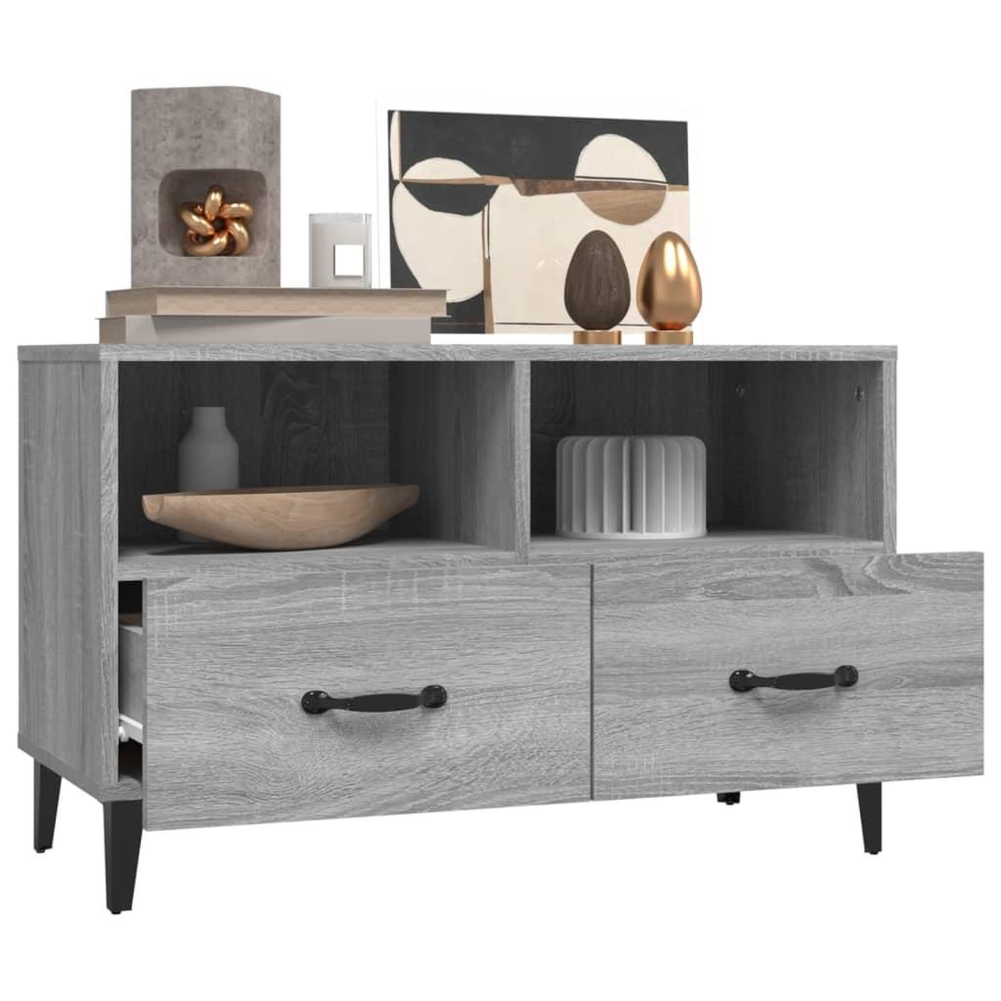 Voir la diapositive 5 : VIDAXL Meuble TV Sonoma gris 80x36x50 cm Bois d'ingenierie